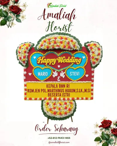 Karangan Papan Bunga Pernikahan di Sumurkidang